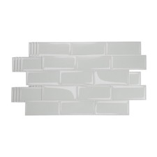 5Pcs Wall Stickers 9.4"x4.7" for Marble Tiles Effect, Beige Grey