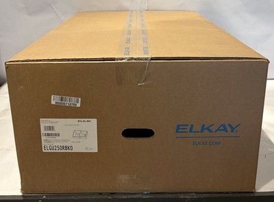 ELKAY QUARTZ CLASSIC 33'' OFFSET DOUBLE BOWL SINK ELGU250RBK0 BLACK