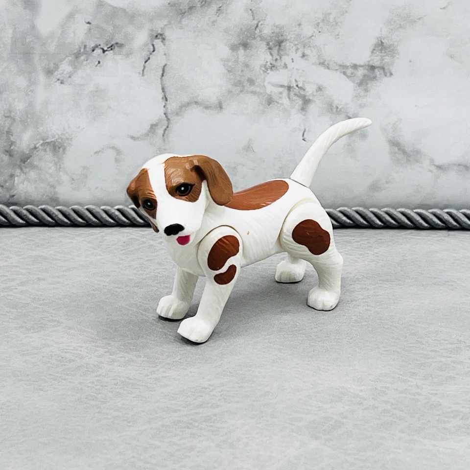 Mattel Barbie veterinaria 1995 Pet Doctor marrón blanco perro cachorro manchado figura de colección Foto 2 de 4