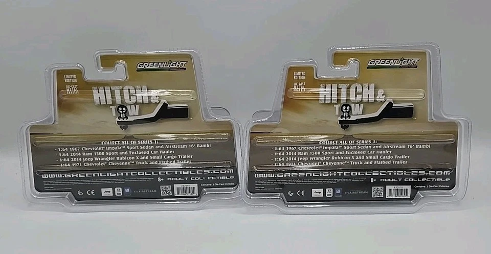 2014 Greenlight Hitch & Tow Series #1 Jeep Rubicon & Trailer/Impala W/Airstream - Image 2 of 4