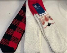 NWT Old Navy Women’s 3 Pack Holiday Christmas Santa Cozy Fuzzy One Size Socks🎅