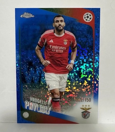Topps Chrome UEFA 2025-26 Vangelis Pavlidis Blue Foil Parallel  /150 SL Benfica