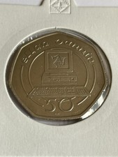 IOM 50p Coin 1989 Personal Computer Ellan Vannin Isle Of Man