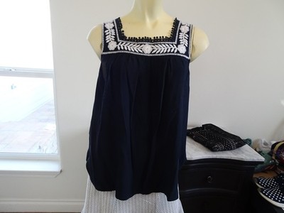 Women's Loft Embroidered Flowing Rayon Top ~ Sz Small