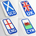 Blue 2D Number Plate Flag Side Badges - Wholesale Sticker Side