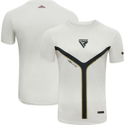 RDX Herren Kurzarm T-Shirt T17 Aura | Weiß Gr. S Polyester | Fitness Boxen