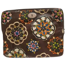 Fossil Key Per Mini Doodles Floral Boho Tablet Ipad Cosmetic Case Clutch Zip 