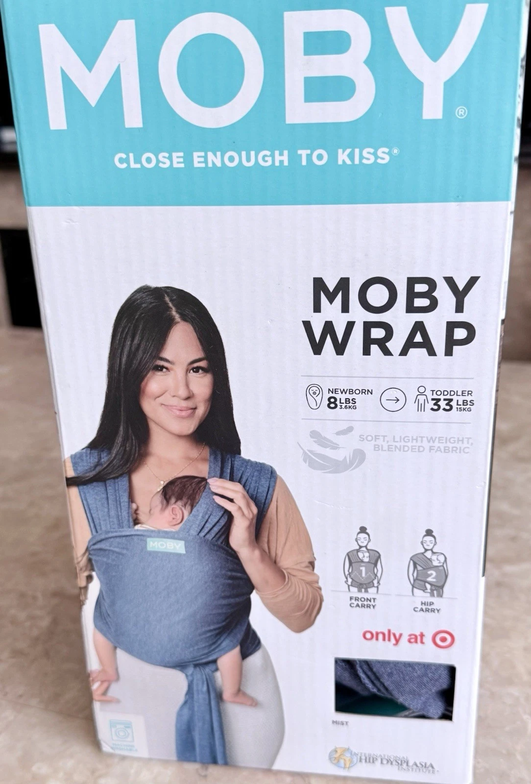 Moby Wrap Mist Soft Breathable Baby Carrier Machine Washable Infant Toddler