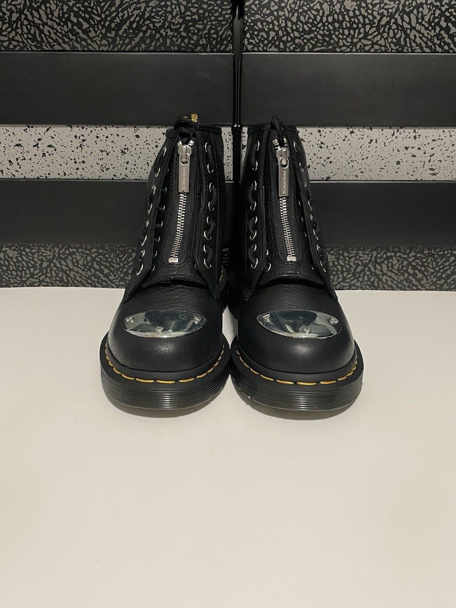 New Dr. Martens 1460 MP Lunar Black Leather Zip Toe Plate 31682001