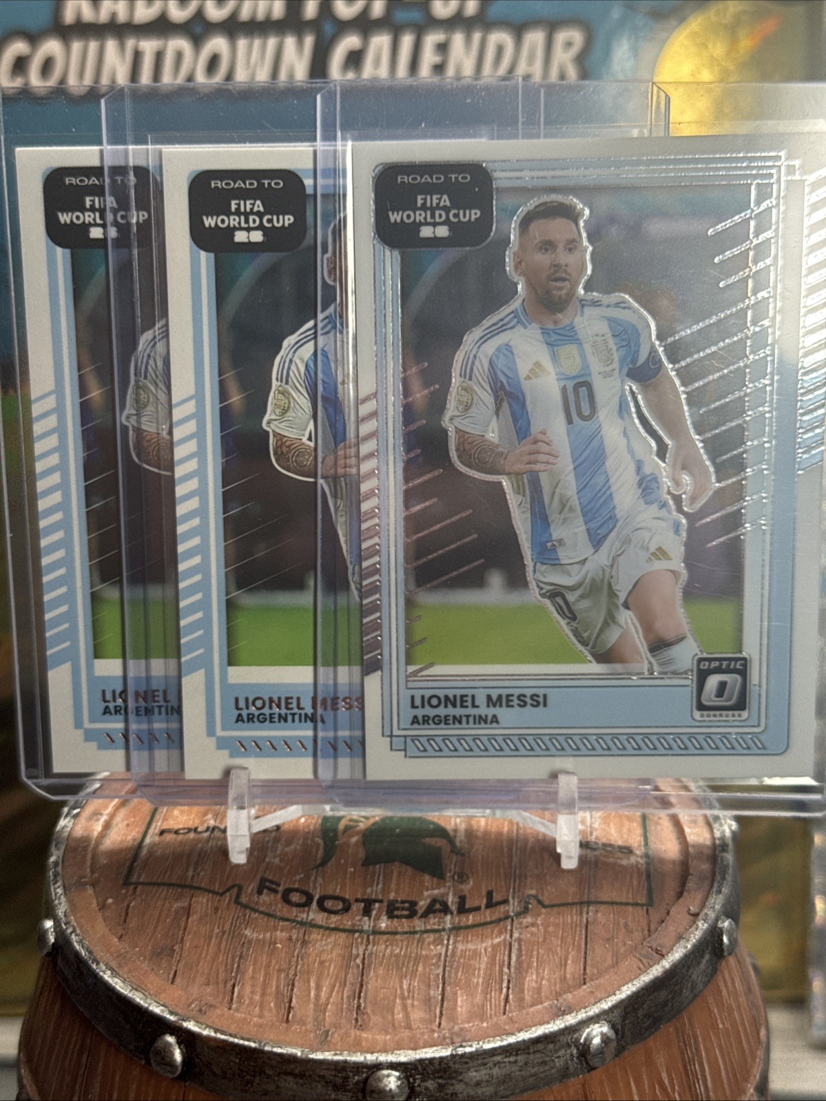THREE 2025-26 Donruss Optic Lionel Messi #154 Argentina FIFA World Cup Soccer