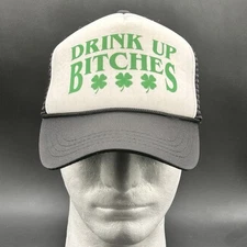 Drink Up Bitches Trucker Hat St. Patrick's Day Snapback Adult Nukem Cap Used