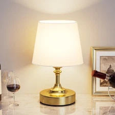 Mini Cordless Table Lamp Gold - 1 Pack 4000mAH Battery Operated Lamp for Deco...