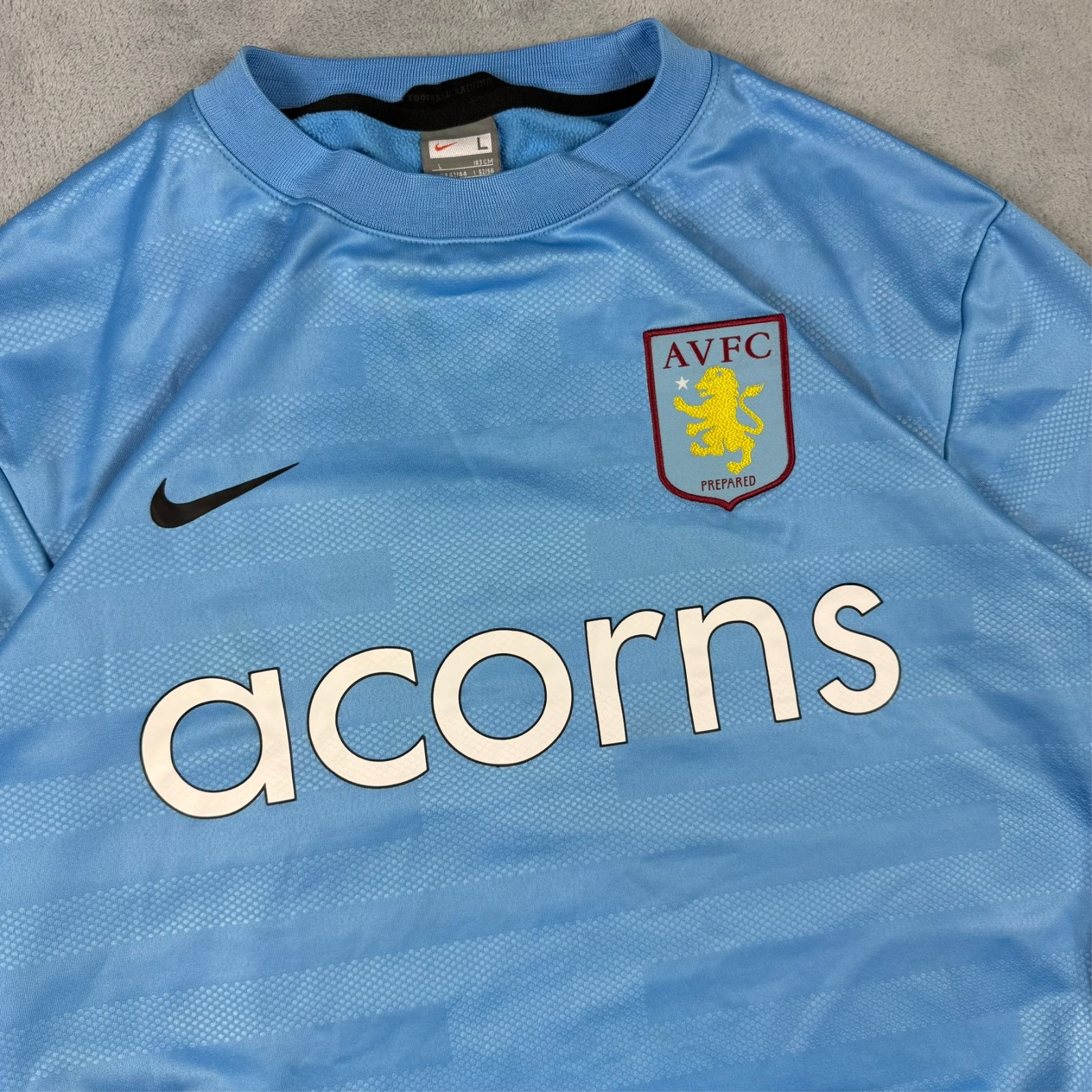 VTG Nike Aston Villa 2000's Y2K Acorns Blue Oversized Large Training Sweatshirt image 4