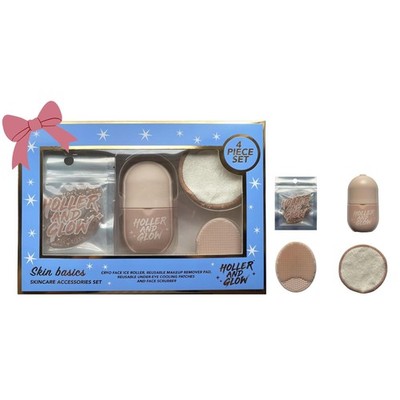 Holler And Glow Skin Basics Skincare Accessories, Limited 4 Piece Set, Nude