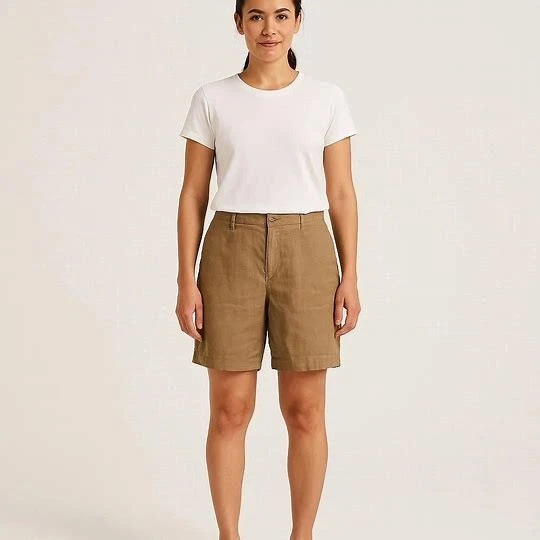 Neiman Marcus Women's Linen Shorts Size 14 L XL New Minimalist Luxury