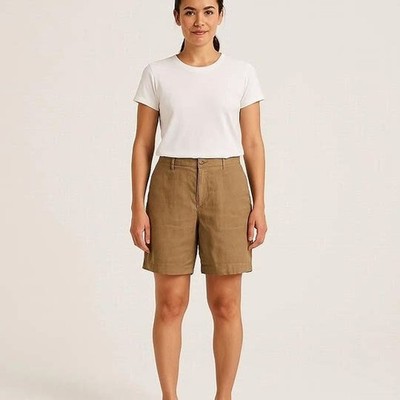Neiman Marcus Women's Linen Shorts Size 14 L XL New Minimalist Luxury