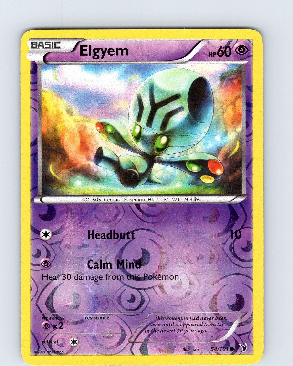 Pokemon TCG Elgyem B&W Noble Victories 54/101 Reverse Holo Common Card NM