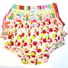 Giggly Gear Baby Diaper Covers 4 Pack 6-12M Girls 100 Cotton Fun Prints NEW