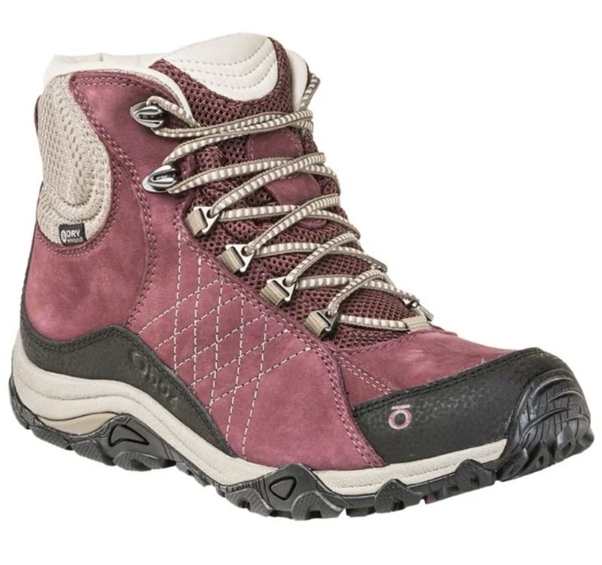 OBOZ Womens Burgundy Sapphire B-Dry Mid Waterproof Hiking Boot Sz 7 Gorpcore
