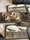 Handheld Antique Wooden Steroscope Stereo Viewer Silver Tone Metal,  100 Slides — photo 2