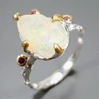 Handmade Natural Opal Ring 925 Sterling Silver Size 8 /R468443