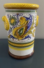 Fratelli  Mari  Deruta Italy Handcrafted Pottery Utensils Holder