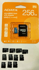 Used Micro SD Card lot of 11 4GB with New 256GB ADATA Card