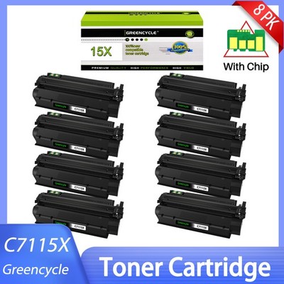 8PK GREENCYCLE C7115X Toner for HP 15X Laserjet 1000 1005 1200 1220 3300 3320