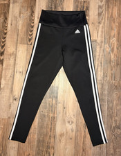 adidas AEROREADY Women's Black/White 3-Stripe Leggings Size S 25" Inseam