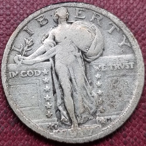 1917 S Type 2 Standing Liberty Quarter 25c Circulated Details San Francisco