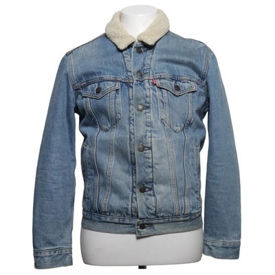 Levi Strauss & Co, Gefütterte Jeansjacke, Herren, Größe: S, Blau/Weiß #GN5