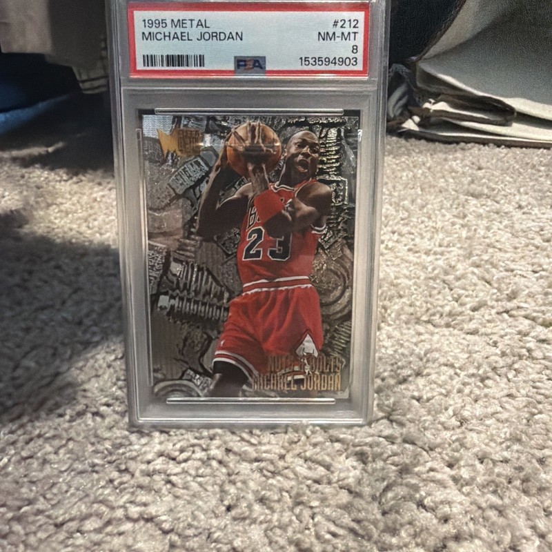 1995-96 Fleer Metal - Nuts & Bolts Michael Jordan #212 PSA 8