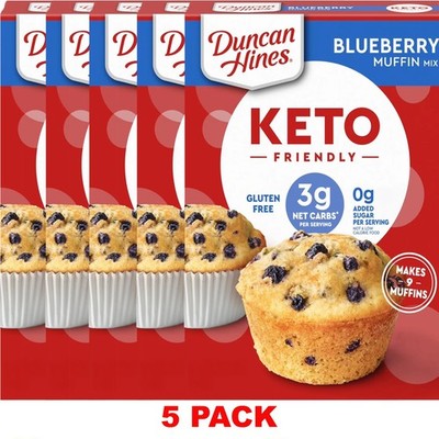 5x Duncan Hines Blueberry Muffin Baking Mix KETO FRIENDLY 8.5 Oz Box - 5 PACK
