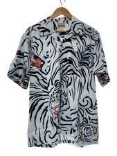 WACKO MARIA Short Sleeve Shirt XL Rayon BLU All Over Pattern Sky Blue Light Blue