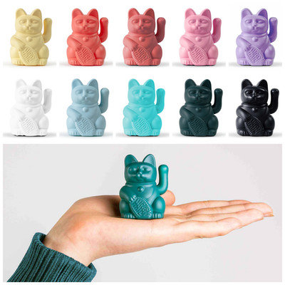 Lucky Cat Winkekatze Solar Mini Katze Winker Glücksbringer Geschenk Myneko rosa