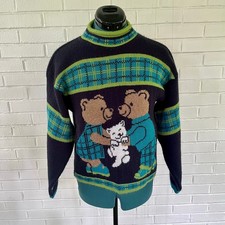 Vintage 90s youth teddy bear sweater