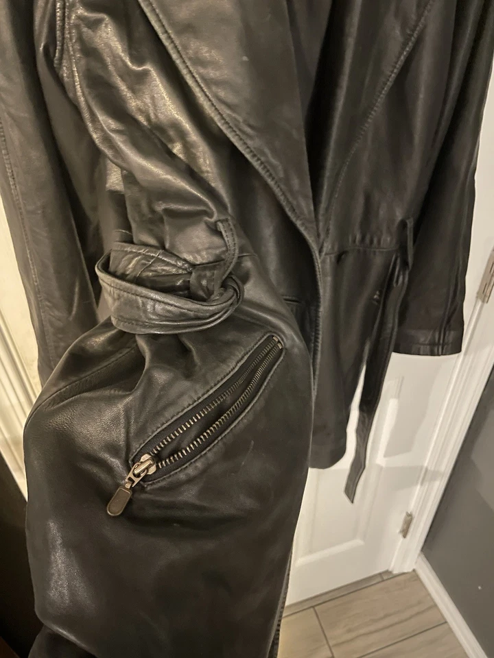 Classiques Entier Women's Trench Style Leather Jacket | Large - Image 4 of 4