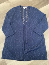 Westport 1962 Women's Open-Knit Lightweight Cardigan Sweater Blue Size S