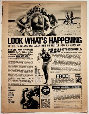 Joe Weider 007 Twister Vintage Muscle Beach Print Advertisement 1960s