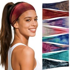 Headbands for Women, 8 Pack Non-Slip Starry Sky Gradient Tie-Dye Style