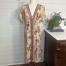 Farm Rio Anthropologie Mermaid Print Sheer Dress | Beach Coverup | Small