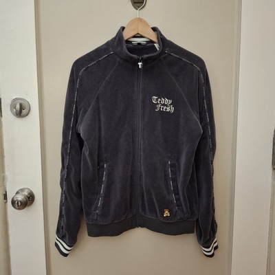 Teddy Fresh Men's XS Gray  Zip Up Knit Jacket with Bear Embellishment_2_739_3