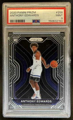 2020-21 Panini Prizm Anthony Edwards RC Rookie #258 Timberwolves PSA 9
