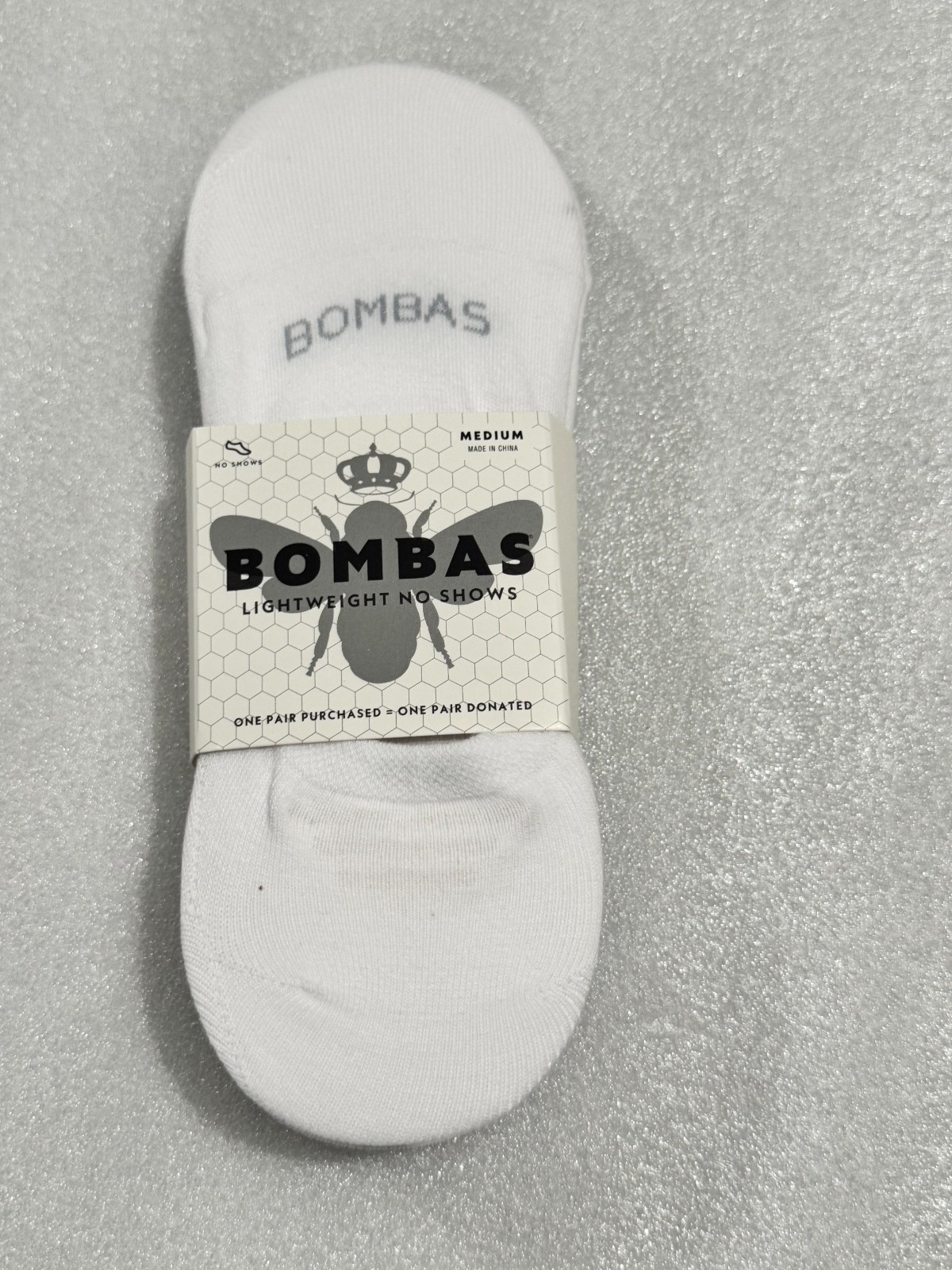 New Bombas Womens Casual Socks WHITE Medium No Show 4 ct lot image 2