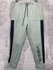 Public Record Men's Luciano Mesh Panel Jogger Sz L Sage Tech Vibes