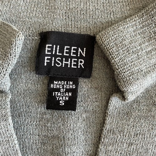 Eileen Fisher Italian Yarn Wool V Neck Mock Neck Pullover Sweater Size Small - Picture 5 of 9