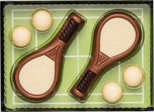 Confiserie Weibler Schokoladen Geschenkpackung Tennis 65 g