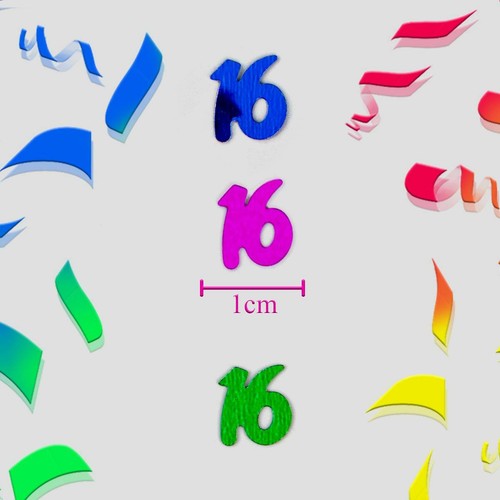 16th Multicolour Confetti Tabletop Sprinkle Anniversary Birthday Party Decor X5 - Picture 5 of 5