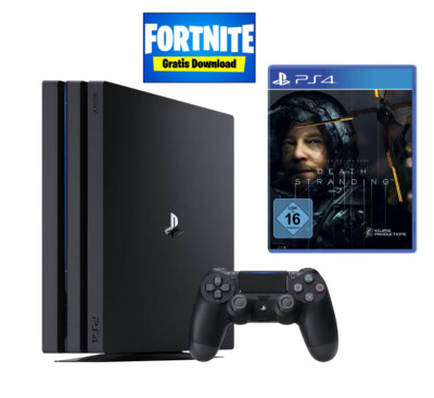 PS4 Konsole Pro 1TB #schwarz Death Stranding Fortnite DL