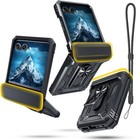 For Motorola Razr Plus Case w/ Kickstand & Dual-Layer Protective Case Black